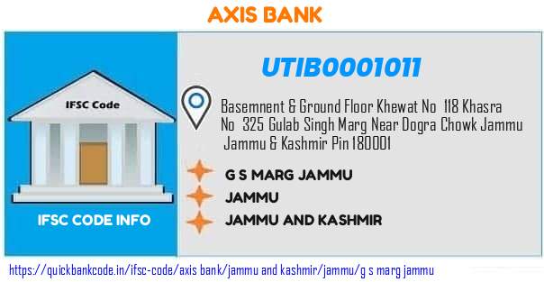 Axis Bank G S Marg Jammu UTIB0001011 IFSC Code