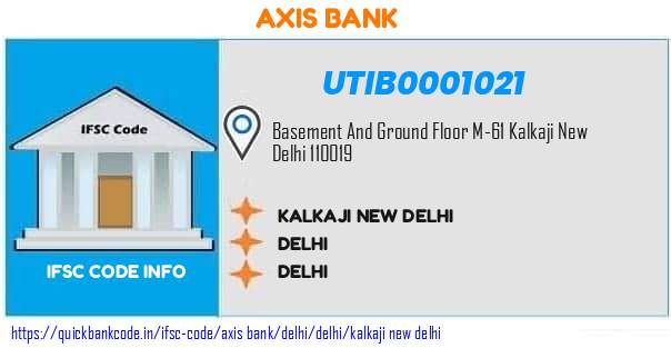 Axis Bank Kalkaji New Delhi UTIB0001021 IFSC Code