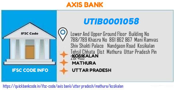 Axis Bank Kosikalan UTIB0001058 IFSC Code
