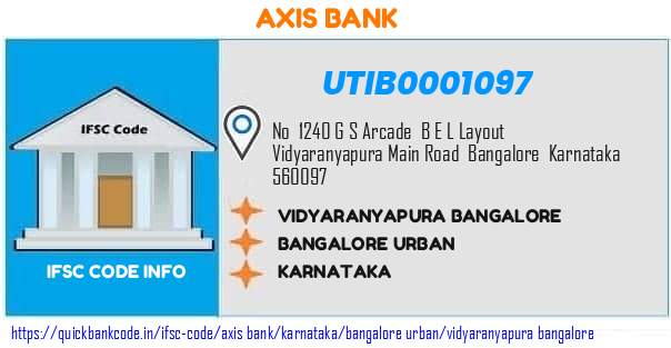 Axis Bank Vidyaranyapura Bangalore UTIB0001097 IFSC Code