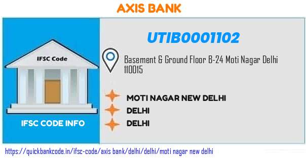 Axis Bank Moti Nagar New Delhi UTIB0001102 IFSC Code