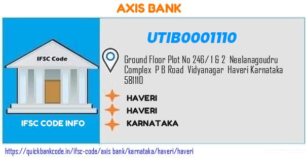 Axis Bank Haveri UTIB0001110 IFSC Code
