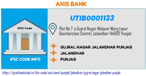 Axis Bank Gujral Nagar Jalandhar Punjab UTIB0001133 IFSC Code