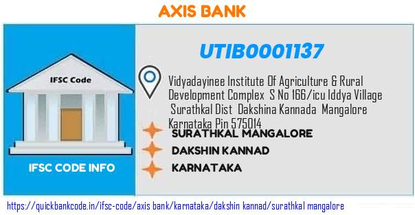Axis Bank Surathkal Mangalore UTIB0001137 IFSC Code