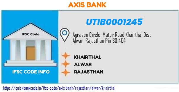 Axis Bank Khairthal UTIB0001245 IFSC Code