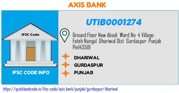 Axis Bank Dhariwal UTIB0001274 IFSC Code