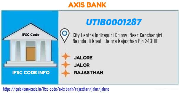 Axis Bank Jalore UTIB0001287 IFSC Code