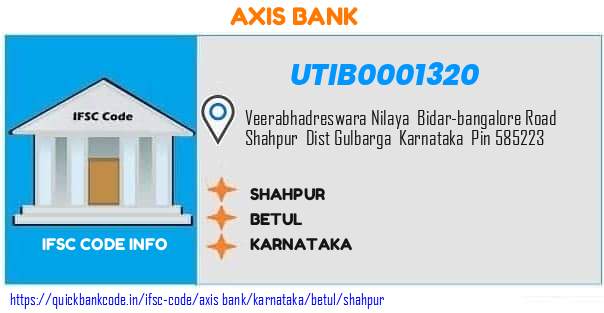Axis Bank Shahpur UTIB0001320 IFSC Code