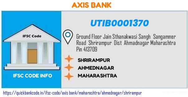 Axis Bank Shrirampur UTIB0001370 IFSC Code