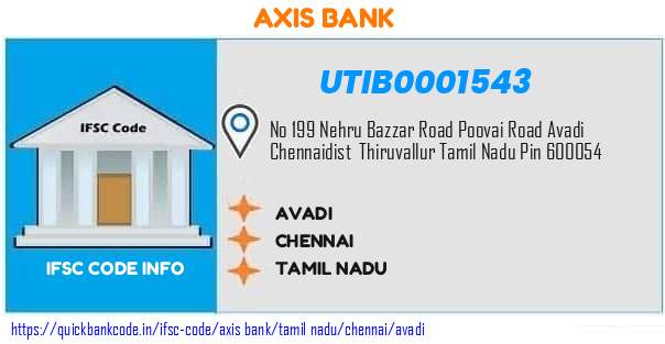 Axis Bank Avadi UTIB0001543 IFSC Code