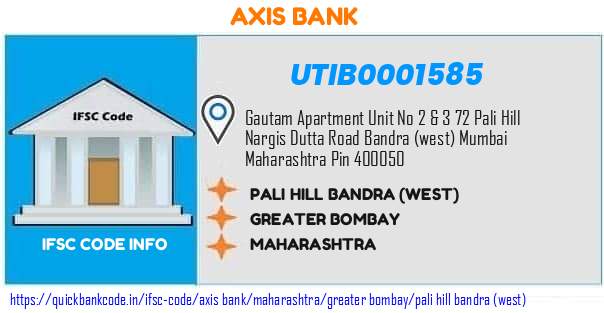 Axis Bank Pali Hill Bandra west UTIB0001585 IFSC Code