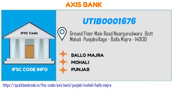 Axis Bank Ballo Majra UTIB0001676 IFSC Code