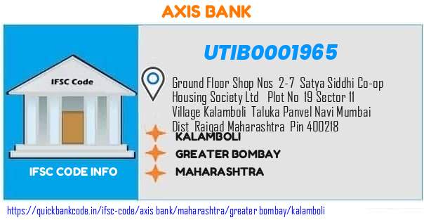 Axis Bank Kalamboli UTIB0001965 IFSC Code