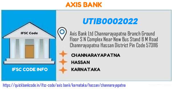 UTIB0002022 Axis Bank. CHANNARAYAPATNA