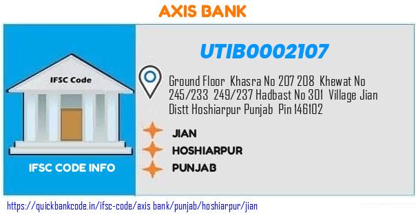 Axis Bank Jian UTIB0002107 IFSC Code