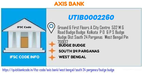 Axis Bank Budge Budge UTIB0002260 IFSC Code