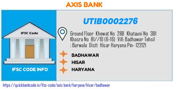 Axis Bank Badhawar UTIB0002276 IFSC Code