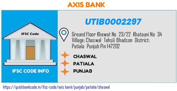 UTIB0002297 Axis Bank. CHASWAL