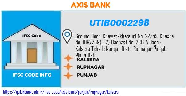 Axis Bank Kalsera UTIB0002298 IFSC Code
