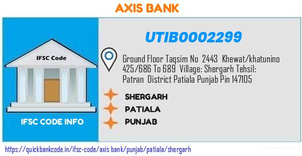 UTIB0002299 Axis Bank. SHERGARH