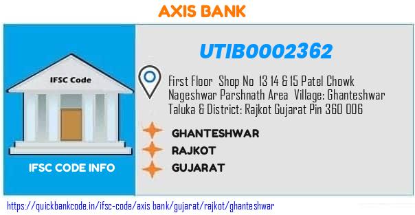 Axis Bank Ghanteshwar UTIB0002362 IFSC Code