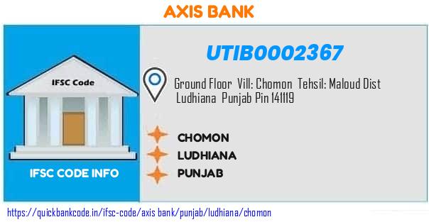 Axis Bank Chomon UTIB0002367 IFSC Code