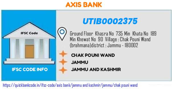 Axis Bank Chak Pouni Wand UTIB0002375 IFSC Code
