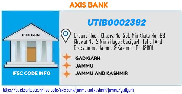 Axis Bank Gadigarh UTIB0002392 IFSC Code