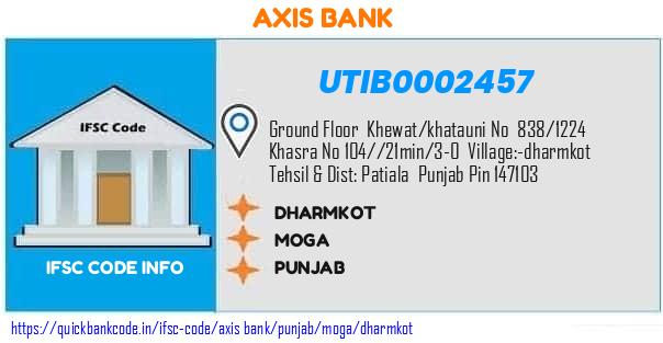 UTIB0002457 Axis Bank. DHARMKOT