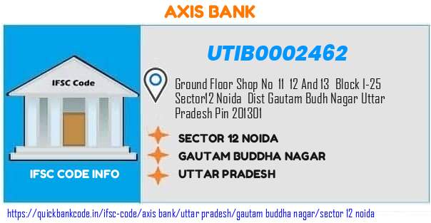 Axis Bank Sector 12 Noida UTIB0002462 IFSC Code