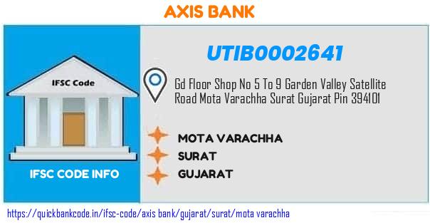 Axis Bank Mota Varachha UTIB0002641 IFSC Code