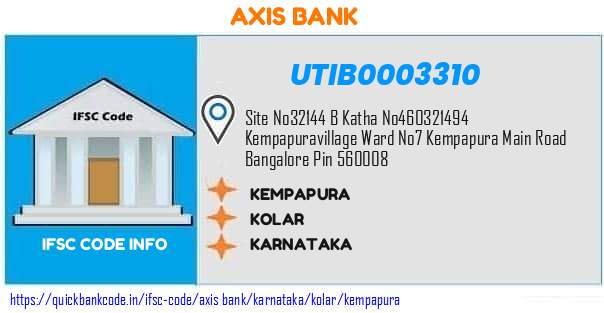 Axis Bank Kempapura UTIB0003310 IFSC Code