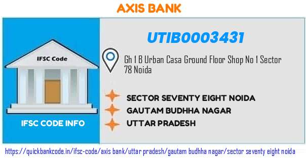 Axis Bank Sector Seventy Eight Noida UTIB0003431 IFSC Code