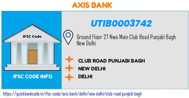UTIB0003742 Axis Bank. CLUB ROAD PUNJABI BAGH