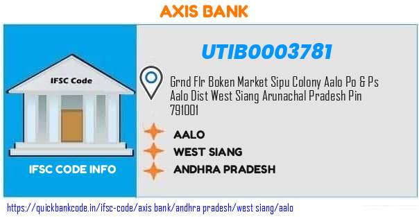 Axis Bank Aalo UTIB0003781 IFSC Code