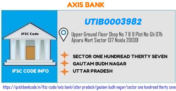 Axis Bank Sector One Hundread Therty Seven UTIB0003982 IFSC Code
