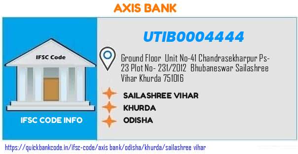 Axis Bank Sailashree Vihar UTIB0004444 IFSC Code