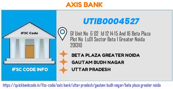 Axis Bank Beta Plaza Greater Noida UTIB0004527 IFSC Code