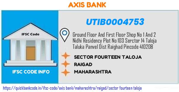 UTIB0004753 Axis Bank. SECTOR FOURTEEN TALOJA