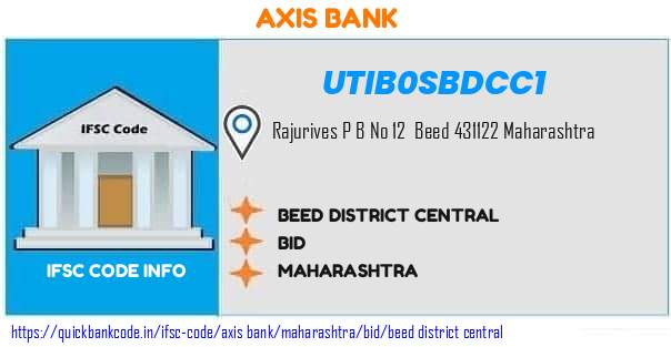 Axis Bank Beed District Central UTIB0SBDCC1 IFSC Code