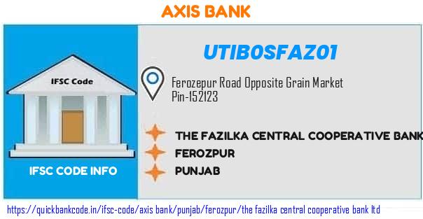 Axis Bank The Fazilka Central Cooperative Bank  UTIB0SFAZ01 IFSC Code