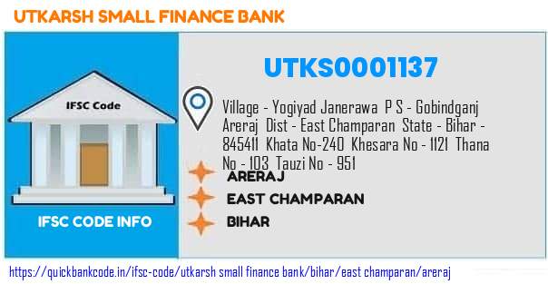 Utkarsh Small Finance Bank Areraj UTKS0001137 IFSC Code