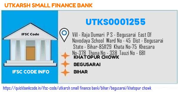 Utkarsh Small Finance Bank Khatopur Chowk UTKS0001255 IFSC Code