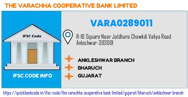 The Varachha Cooperative Bank Ankleshwar Branch VARA0289011 IFSC Code