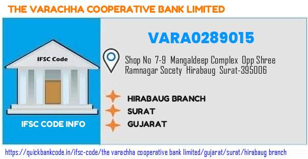 The Varachha Cooperative Bank Hirabaug Branch VARA0289015 IFSC Code