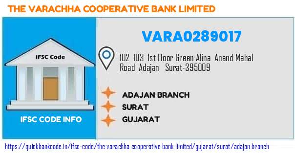 The Varachha Cooperative Bank Adajan Branch VARA0289017 IFSC Code