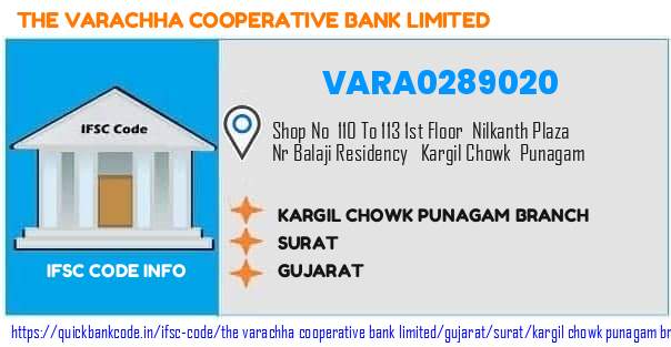 The Varachha Cooperative Bank Kargil Chowk Punagam Branch VARA0289020 IFSC Code