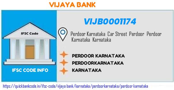 Vijaya Bank Perdoor Karnataka VIJB0001174 IFSC Code