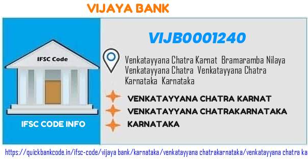 Vijaya Bank Venkatayyana Chatra Karnat VIJB0001240 IFSC Code