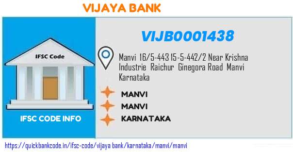 Vijaya Bank Manvi VIJB0001438 IFSC Code